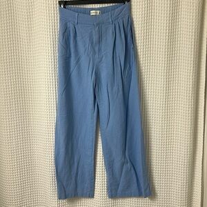 Abercrombie & Fitch Linen Blend Trouser Light Blue Pants Size Medium